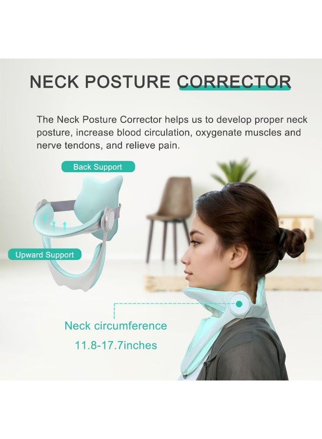 YelaJoy 360°Adjustable Neck Brace for Neck Pain and Support, Cervical Neck Traction Device for Home Use, Neck Stretcher Neck Decompression Devices for Forward Head Posture Correction (Green) - Image 2
